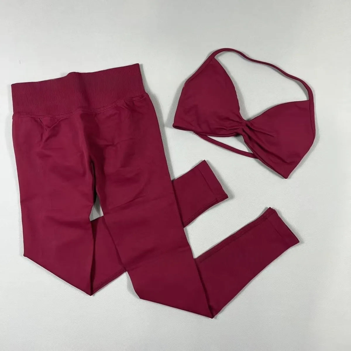 Seamless Halter Neck Yoga Set, 2 Piece