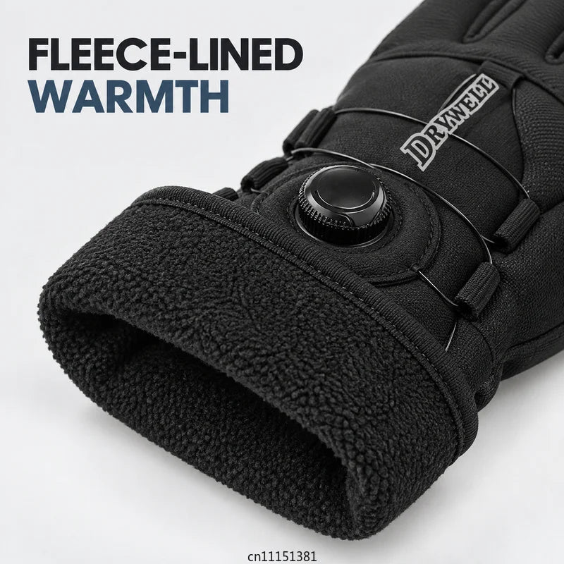 Winter Thermal Cycling Gloves Touchscreen Windproof Full Finger Gloves for Bike Riding Hiking Outdoor Sports