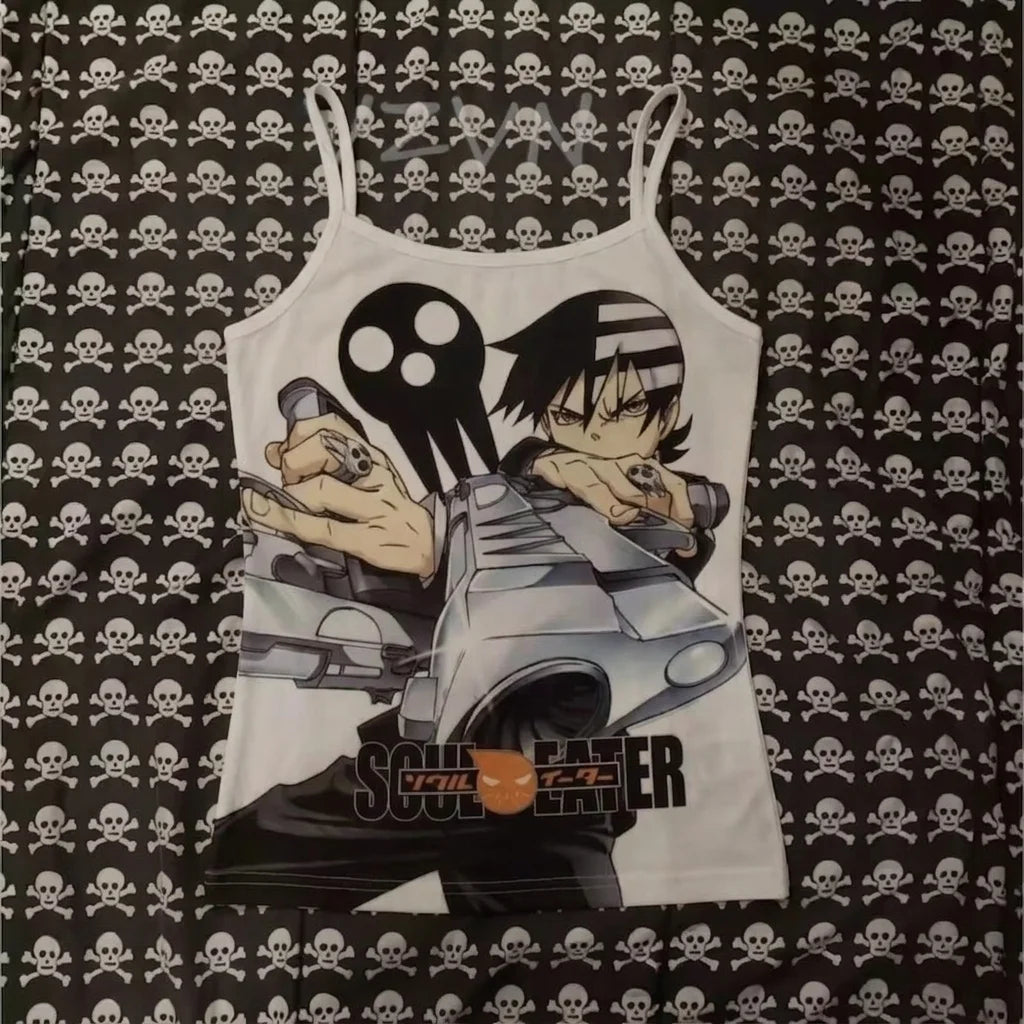 Y2k Tees Tops Aesthetic Streetwear Graphic Crop Tops Gothic Punk Printing Slim Baby Tees Cool Girls Fairy Print Women Clothing