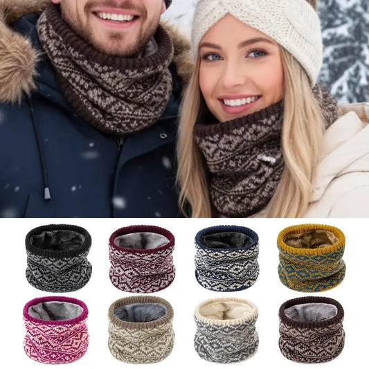 Fashion Soft Winter Neck Warmer Wool Fur Knitted Sport Scarf Warm Thickened Lining Face Mask Women Men