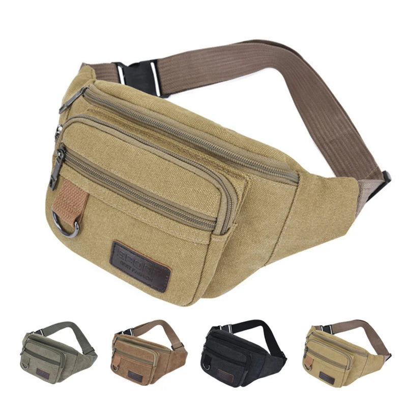 Chest Bag Canvas Waist Bag Women Men's Belt Bag Fashion Bum Bag Travel