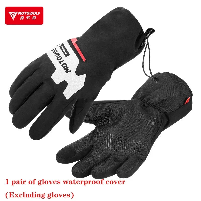Winter Motorcycle Cycling Riding Gloves Covers Waterproof Rainproof Cover Windproof Warm Dirt Bike Simracing Rider Equipment Men