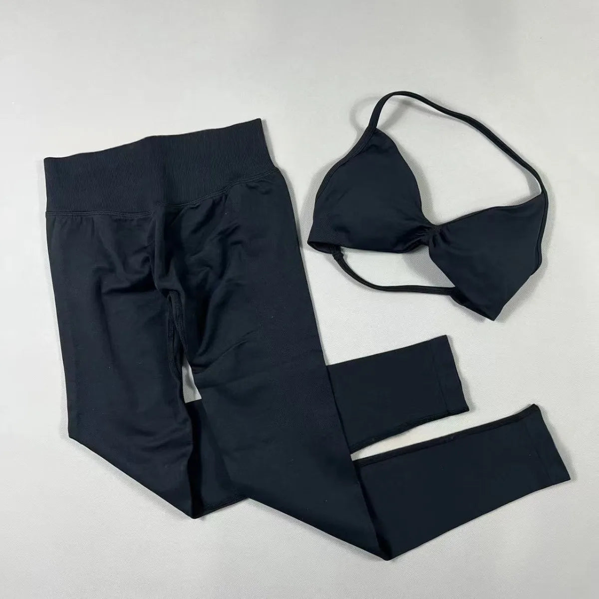 Seamless Halter Neck Yoga Set, 2 Piece
