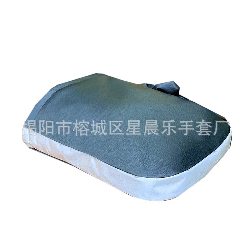 Winter electric bike warm gloves, motorcycle velvet thick protective gloves, waterproof, windproof, transparent rain cover