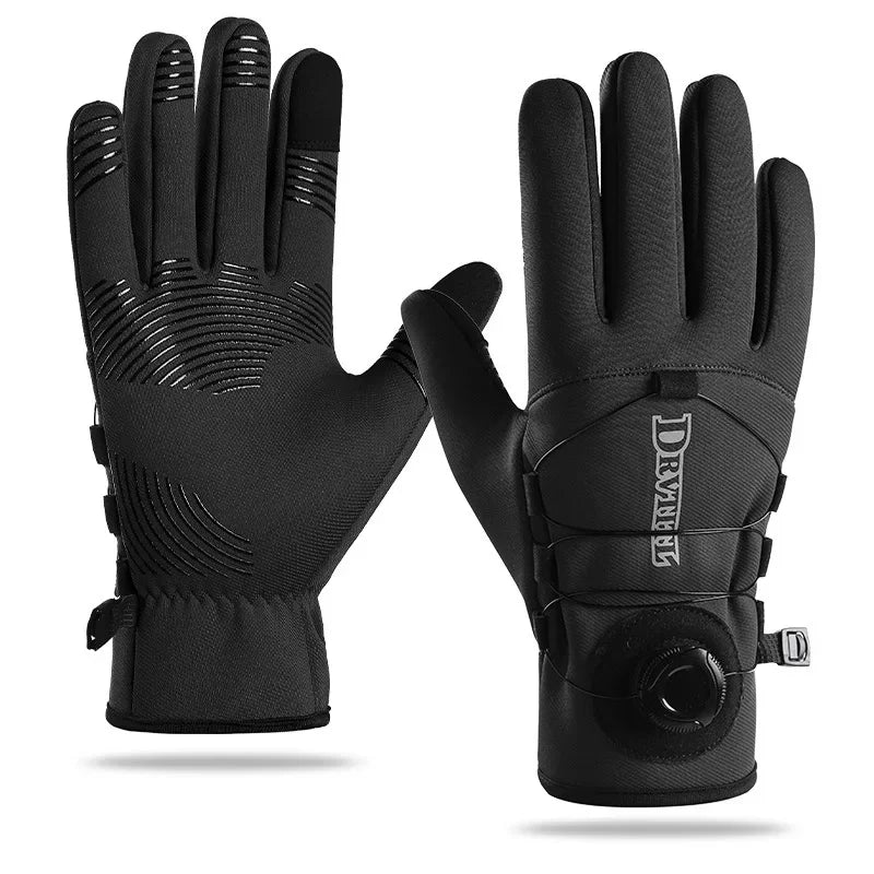 Winter Thermal Cycling Gloves Touchscreen Windproof Full Finger Gloves for Bike Riding Hiking Outdoor Sports