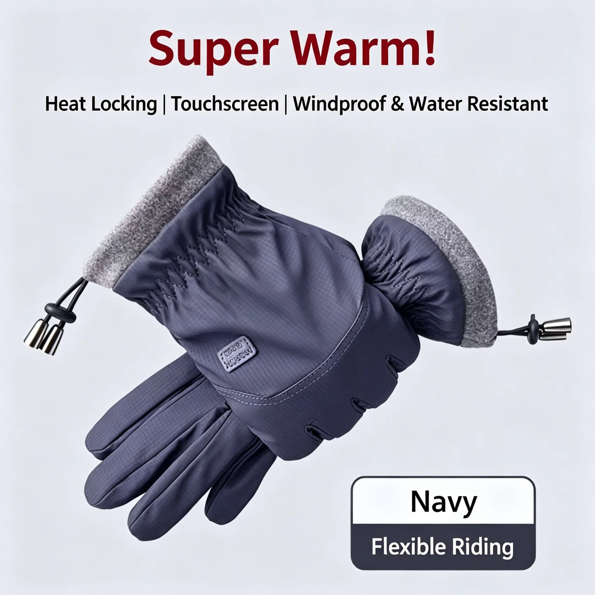 Winter Cycling Gloves Touch Screen Windproof Warm Thermal Motorcycle Bicycle Gloves for Men Women Outdoor Riding Hiking Running