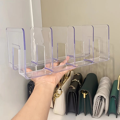 2-Pack Clear Acrylic Handbag Organizers - Space-Saving Closet Racks