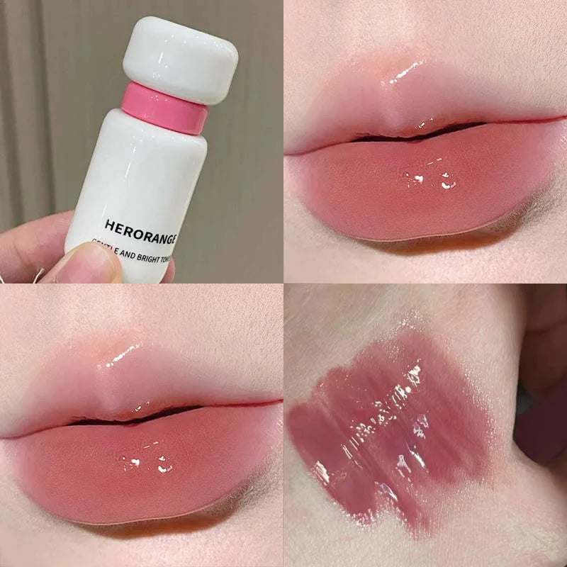 Herorange Glossy Lip Gloss Hydrating Watery Plump Lips Long Lasting for Autumn Winter