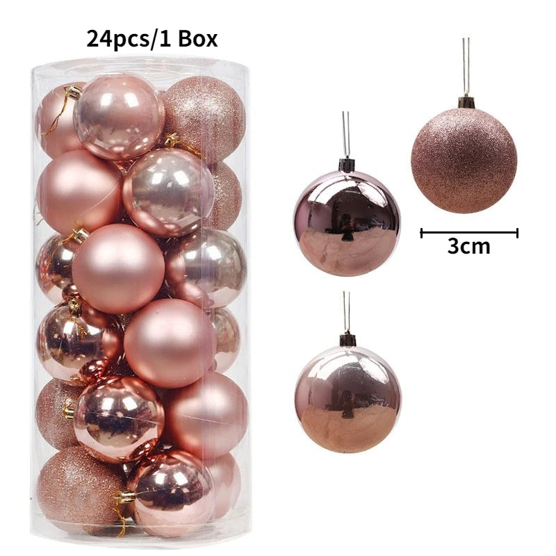 24/36Pcs Merry Christmas Ball Hanging Christmas Tree Decoration for Home Indoor Decor New Year 2026 Navidad DIY Party Supplies