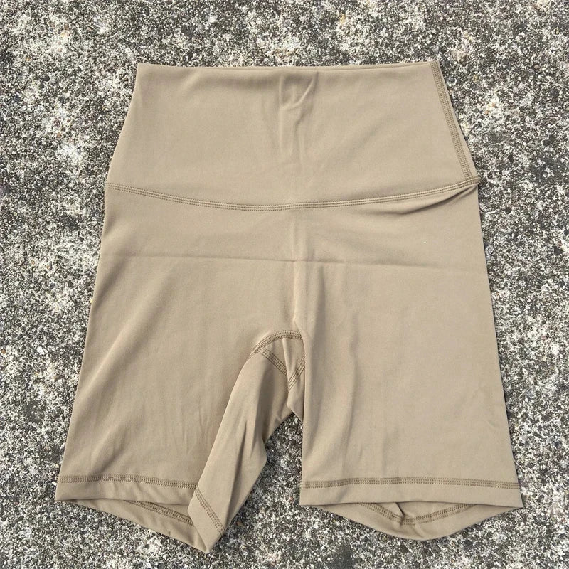 High Waist Seamless Yoga Shorts with Pocket