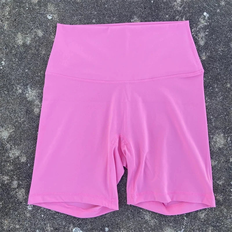 High Waist Seamless Yoga Shorts with Pocket