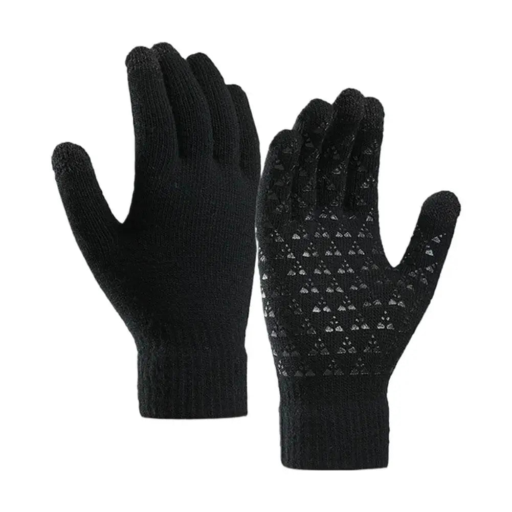 Winter Warm Touchscreen Gloves Men Women Windproof Soft Knit Cycling Gloves Anti Slip Silicone Grip For Outdoor Bicycle Driving
