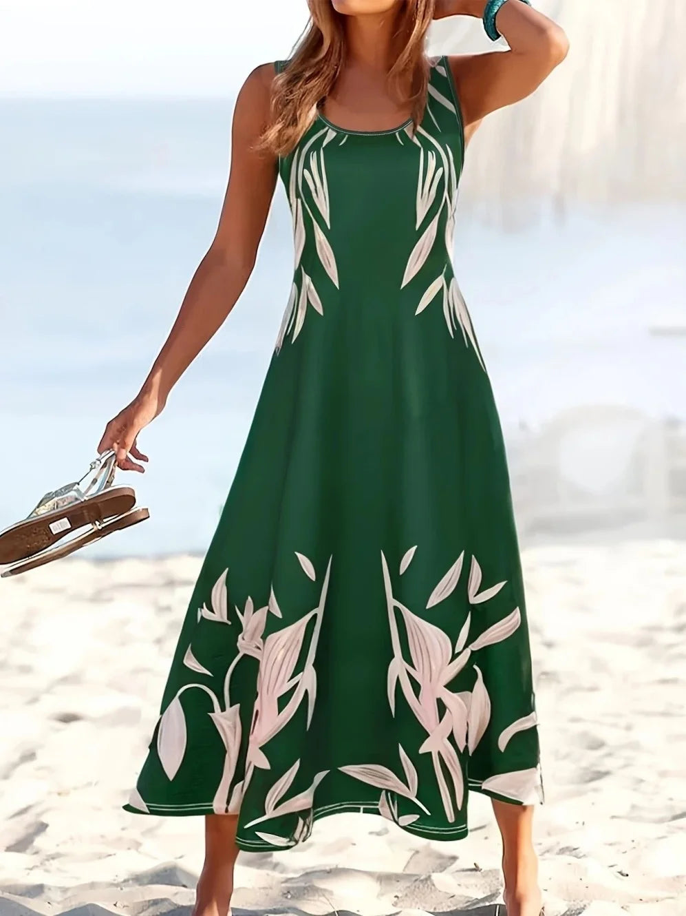 Fashion Summer Dresses 2026 Hawaiian Beach Vacation Bohemian Style Long Dress Sexy Sleeveless Round Neck Elegant Women's Dresses