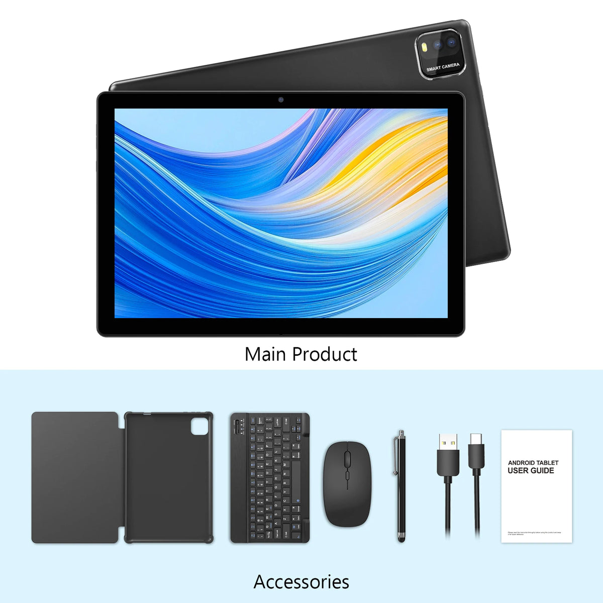 2026 Model (Upgraded Version) | 10.1-inch Android 16 Tablet | Quad-core Processor | 12GB (3GB + 9GB) RAM + 64GB ROM | Wi-Fi 6