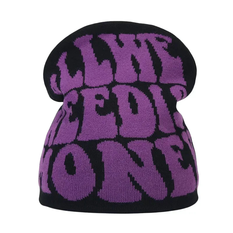 Y2K Letter Knitted Winter Autumn Beanie Cap Men Women Kanye Beanies Gorras Hombre Top Warm Skiing Hat Ear Hats Hip Hop Skullcap