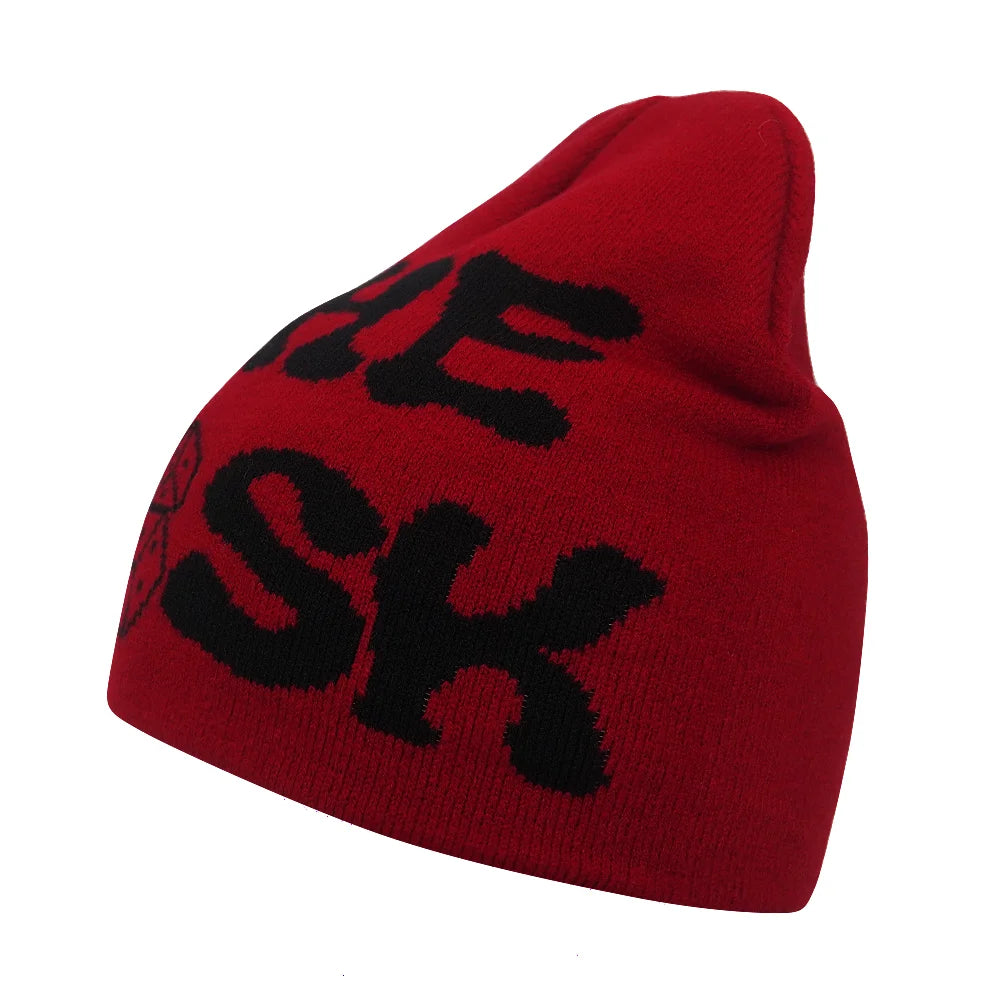 Y2K Letter Knitted Winter Autumn Beanie Cap Men Women Kanye Beanies Gorras Hombre Top Warm Skiing Hat Ear Hats Hip Hop Skullcap