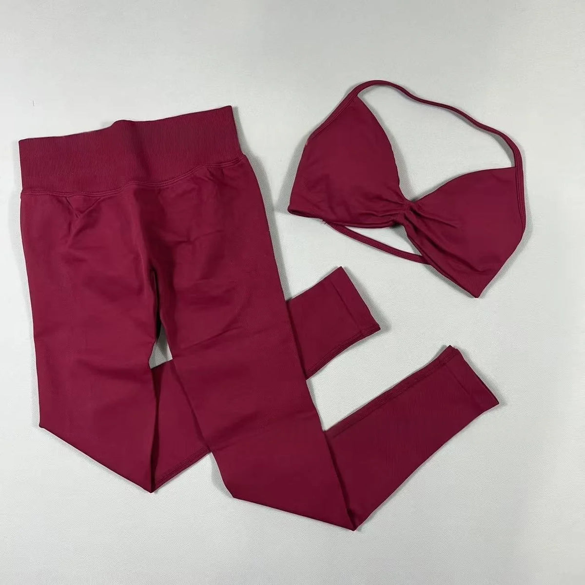 Seamless Halter Neck Yoga Set, 2 Piece