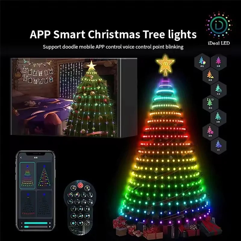2.1M 400LEDs Christmas Lights Holiday String Lights with Star Shape, Smart LED Xmas Tree for Indoor Outdoor Decor