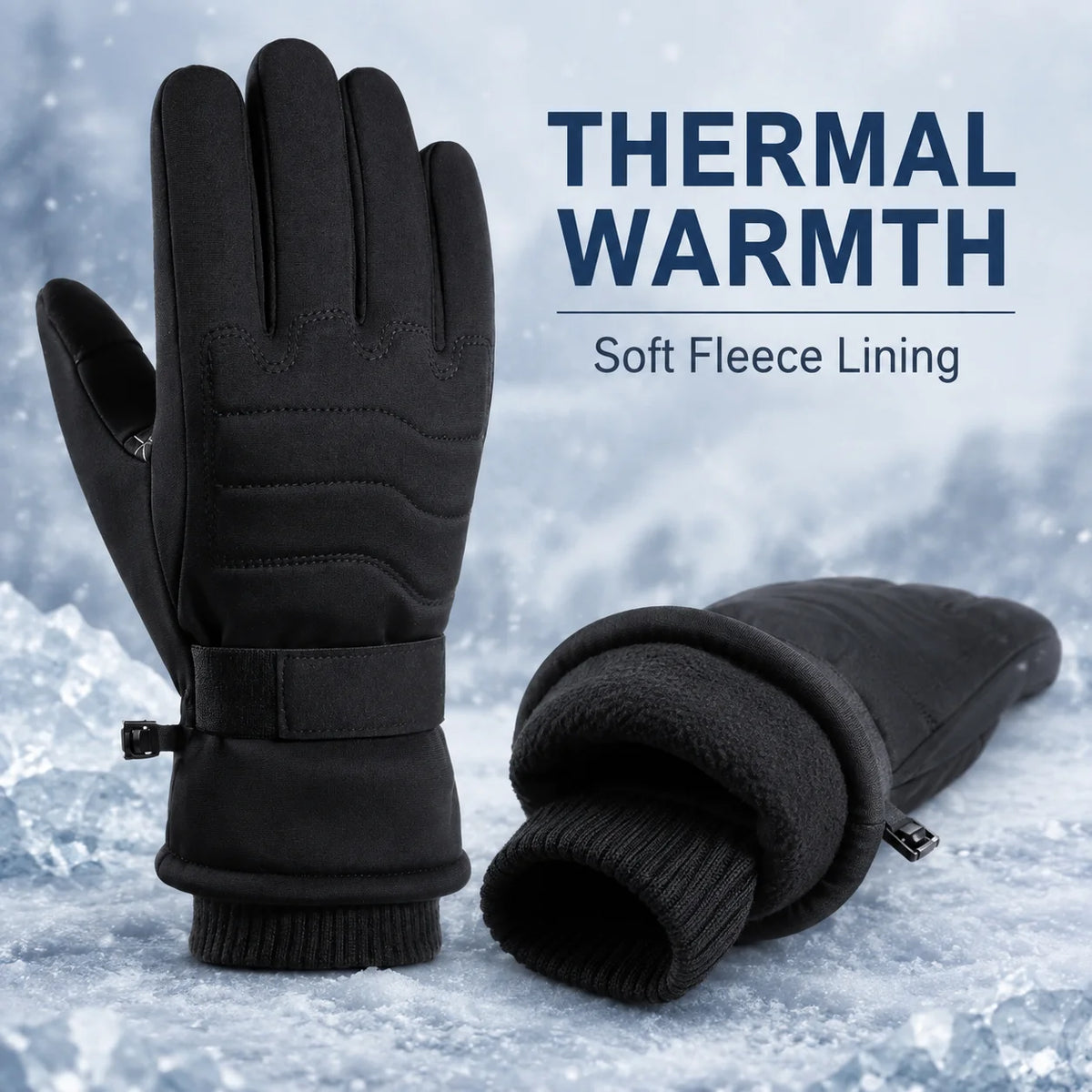 Winter Cycling Gloves Men Women Thermal Touchscreen Windproof Water Resistant Anti Slip Bike Gloves for Running Skiing