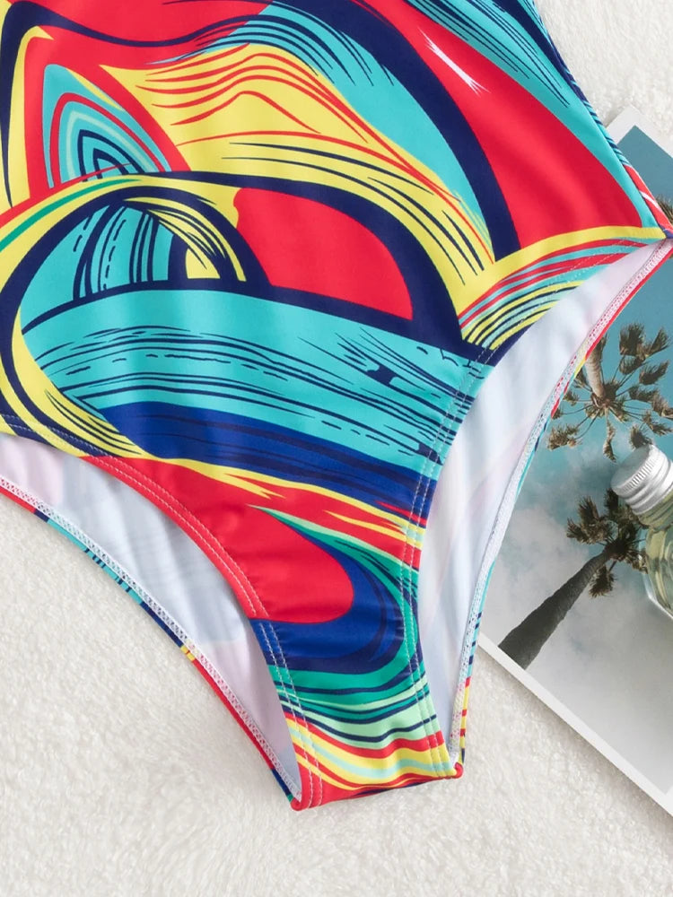 Backless One Piece Swimsuit with Adjustable Straps