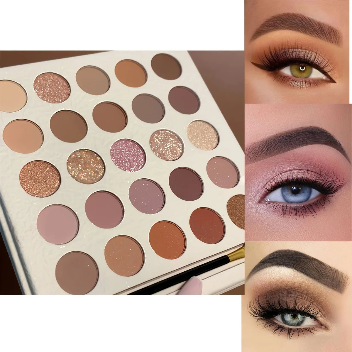 25 Colour Earth Tone Eyeshadow Palette with Brush