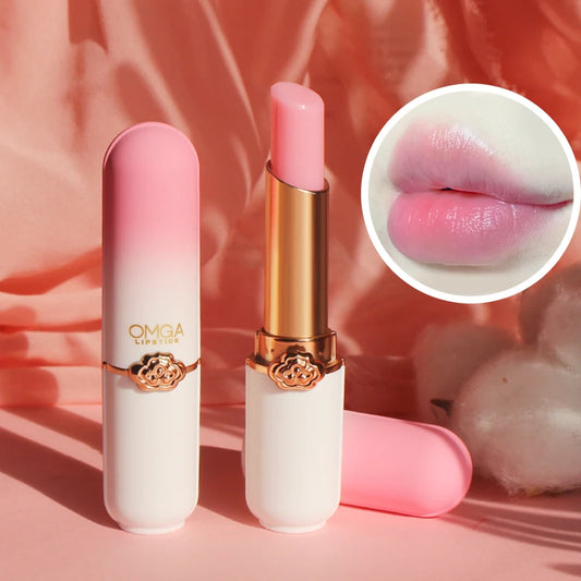 Peach flavored colored lip balm, long-term nourishment and moisturizing for dry and cracked lips in autumn and winter