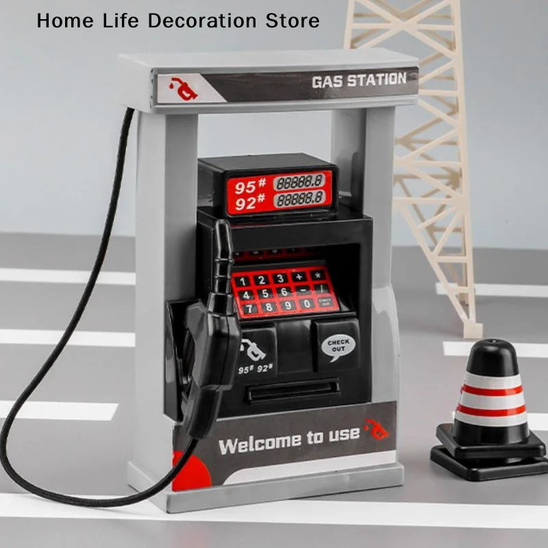 【TG】1 Set Realistic Miniature Model Playset With Roadblocks Interactive Educational Toy DIY Simulation Gas Station Toys