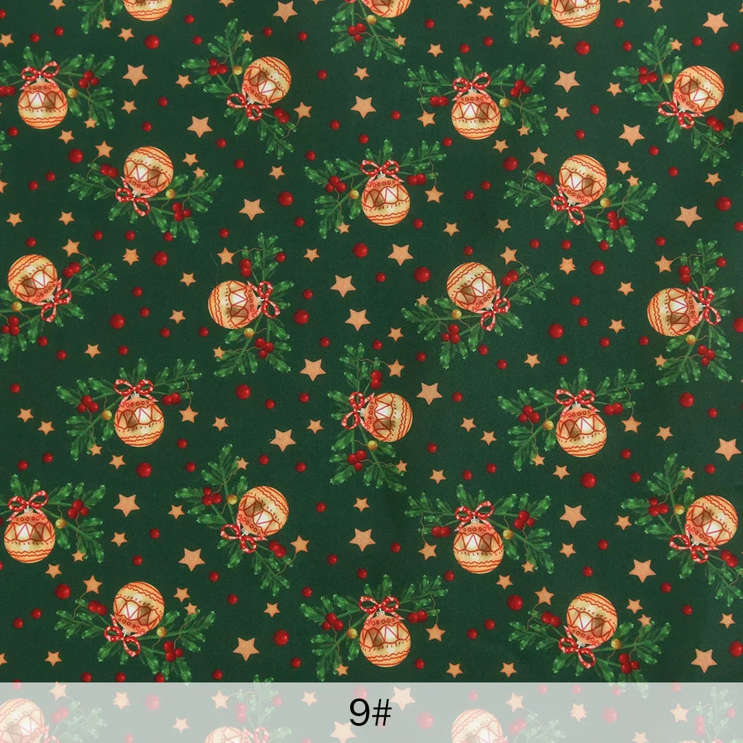 0.5/1/3/5m Christmas Fabric Cardinal Joyful Tradition Holiday Decor Bird, Snowflake, Holly Leaf Pattern DIY Crafts, Pet Clothing