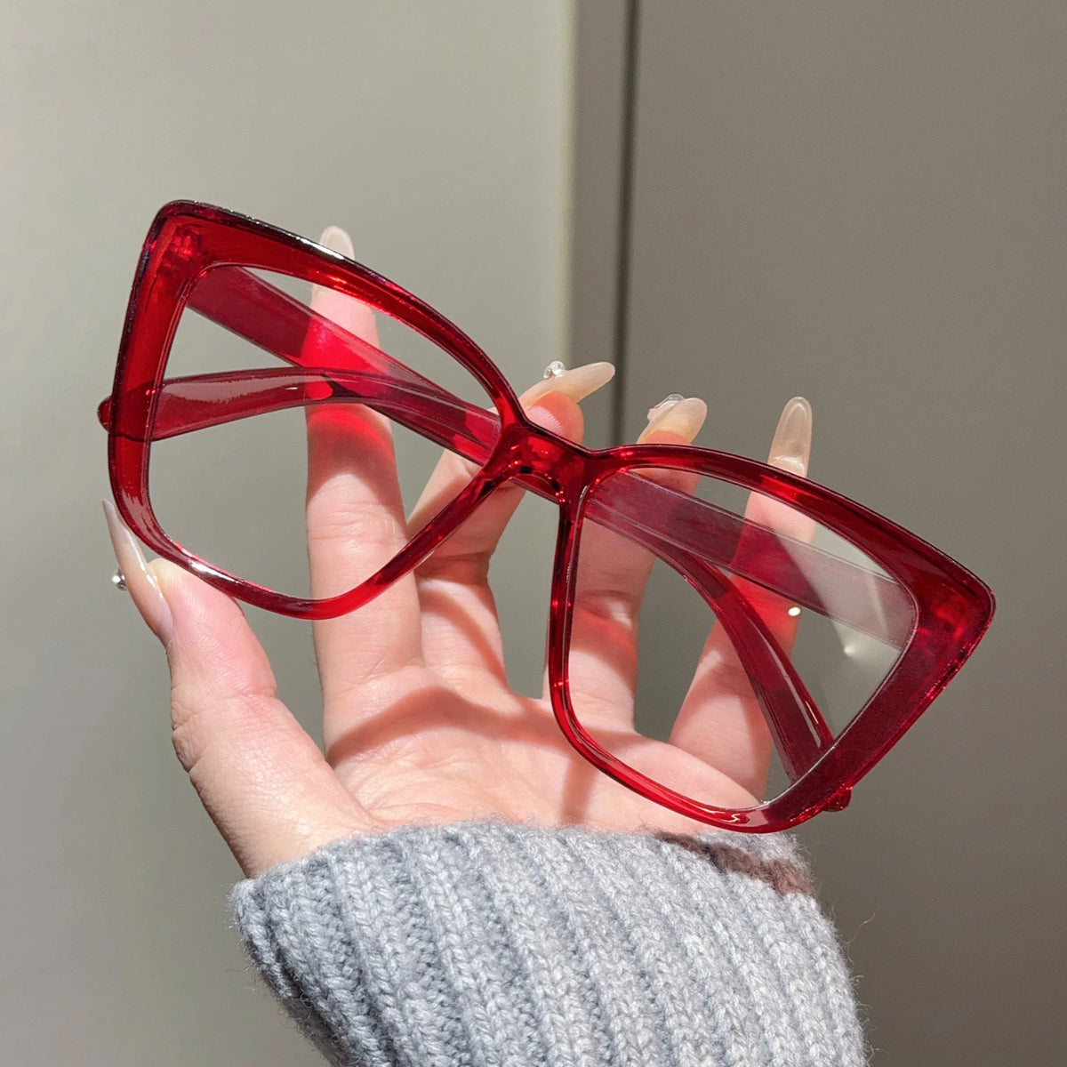 Blue Light Blocking Glasses Oversized Plain Glasses Large Frame Glasses Stylish For Reading Visual Health Screen Time
