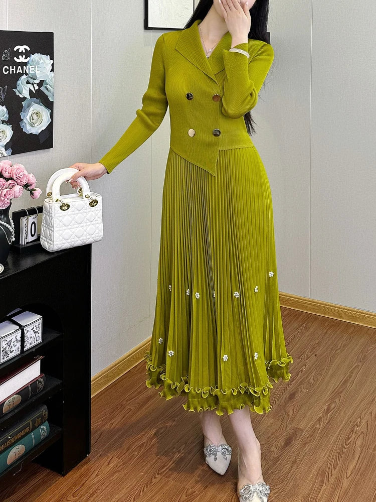 Miyake Pleated Midi Dress