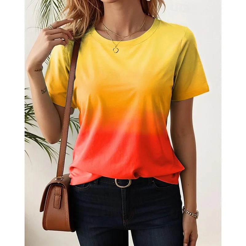 Gradient Print Short Sleeve T-Shirt