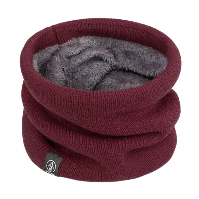 Knitted Scarf Winter Warm Snood Scarves Solid Thicken Wool Fur Neck Warmer Unisex Men Neck Scarfs Ring Female Pullover Scarf