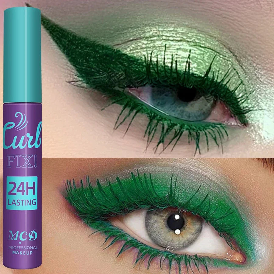 Colorful Slender Mascara Waterproof Fast Drying Curling Eyelashes Multicolor Lashes Makeup  Long Lasting Blue Green  Cosmetic