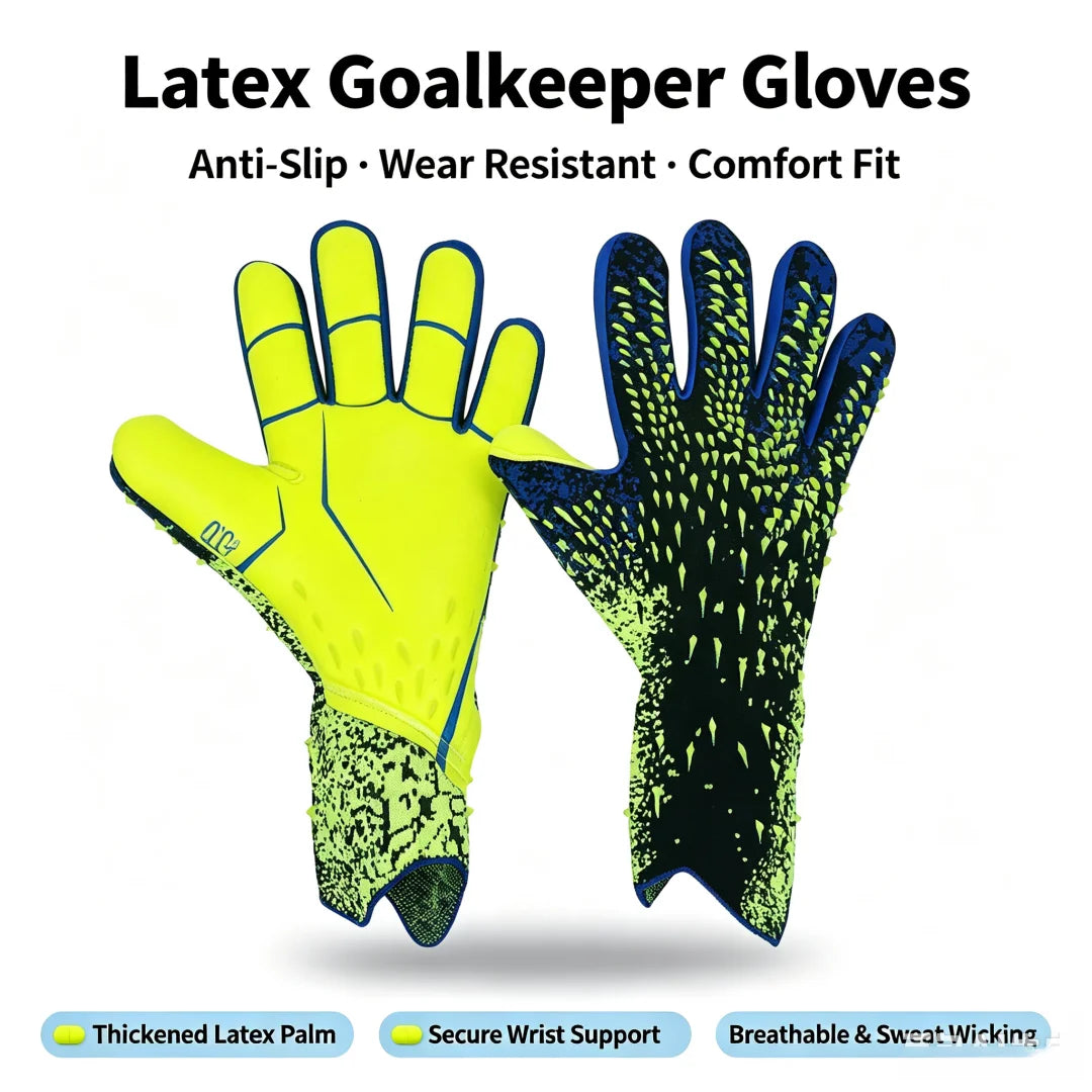 One Pair of Goalkeeper Gloves for Adults and Students, Latex Wear-Resistant and Anti-Slip, for Football Matches and Training