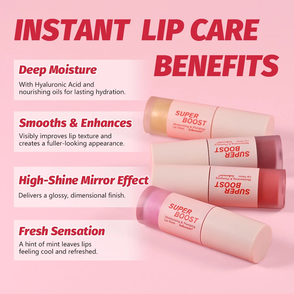 Plumping Lip Gloss Non-Sticky Boosted Mirror Shine And Volume Lip Skin Smooths Hydrating Moisturizing Lip Gloss Cosmetics
