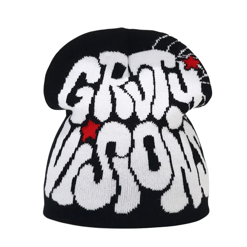 Y2K Letter Knitted Winter Autumn Beanie Cap Men Women Kanye Beanies Gorras Hombre Top Warm Skiing Hat Ear Hats Hip Hop Skullcap
