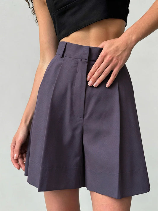 High Waisted Shorts with European and American Style Casual Office Shorts Suitable for Work and Daily Wear