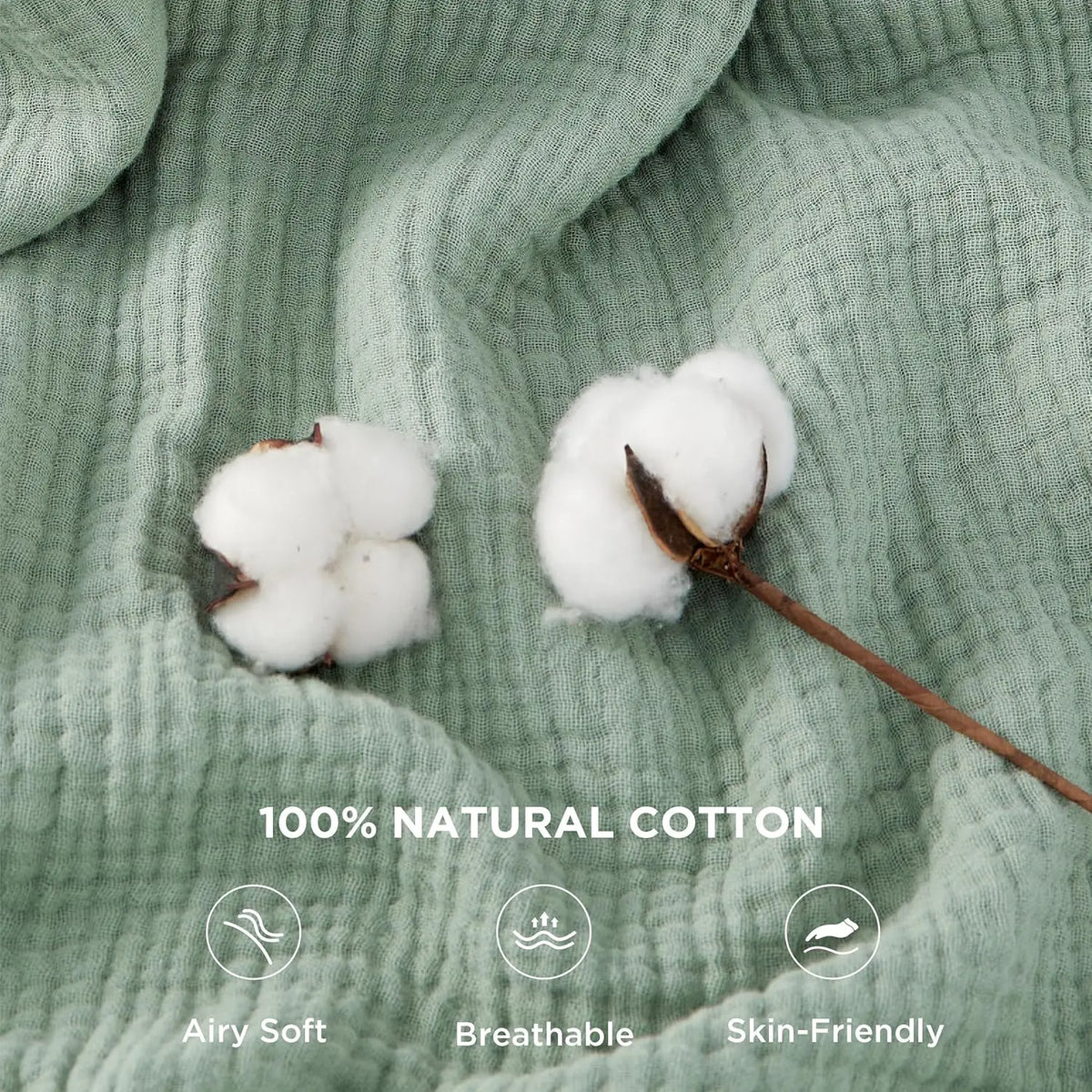 100% Cotton Muslin Blanket,6-Layer Lightweight Blanket for Bed,Pre-Washed Breathable Gauze for Bed Layering,All Season Comfort
