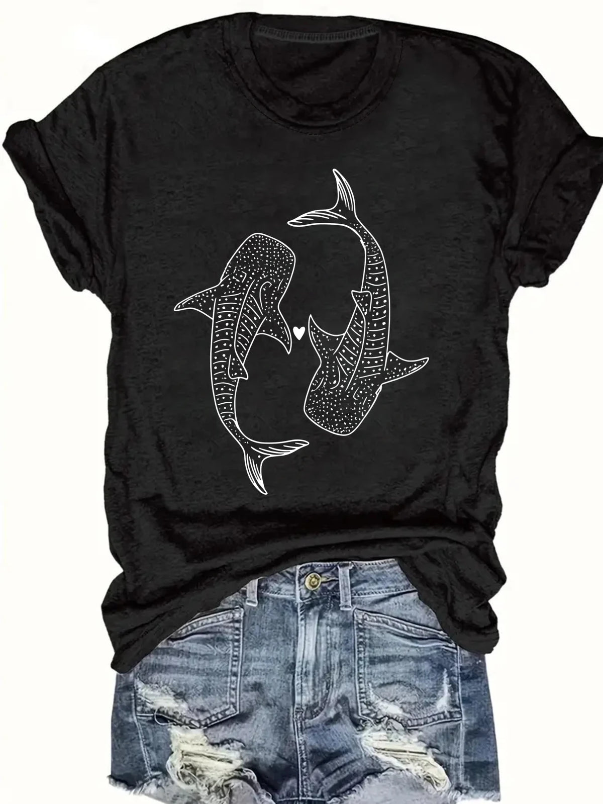 Women's plus size tank top Whale Shark Pattern Design Art Suitable for sports and daily wear summer fashion tops summer beach