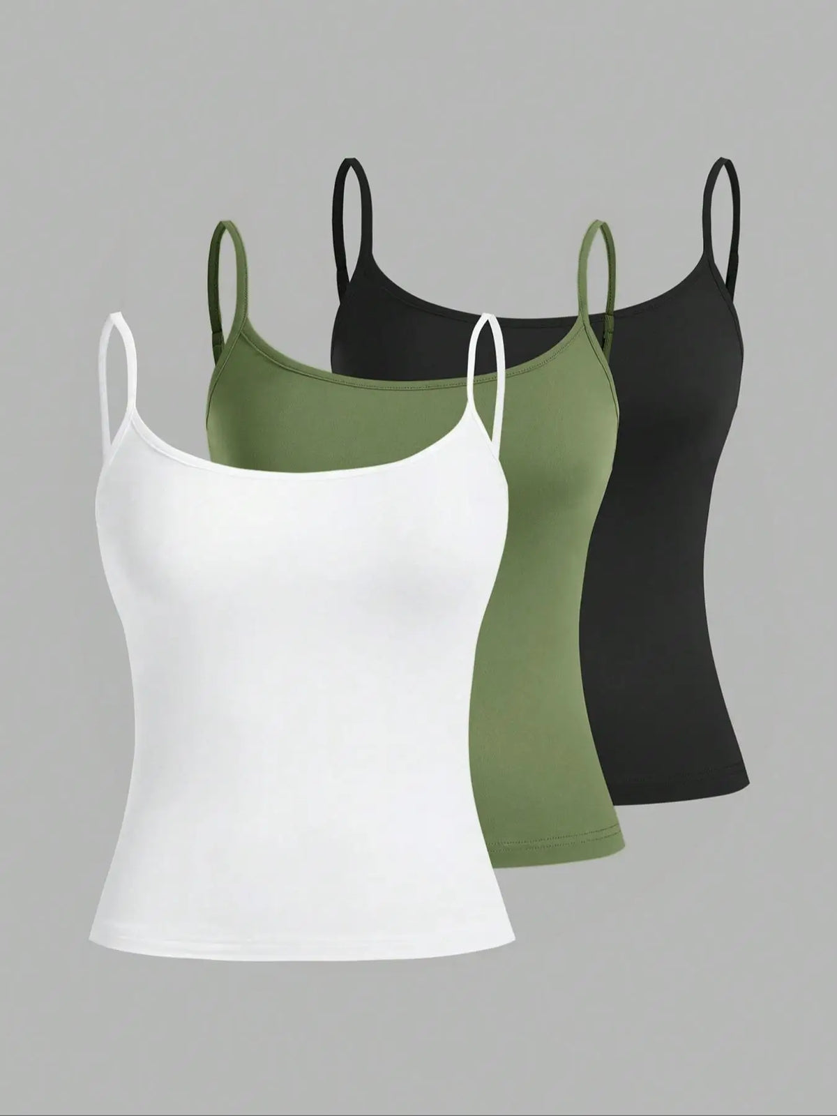 European and American Spring, Summer and Autumn Solid Color Daily Casual Adjustable Suspender Vest Three-Piece Set