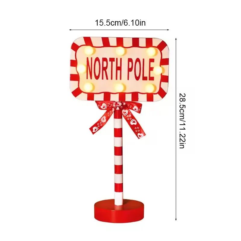Christmas Stop Here Decor Santa Stop Here Tree Topper Desk Lamp LED Santa Stop Here Tree Topper Window Decorative Lights