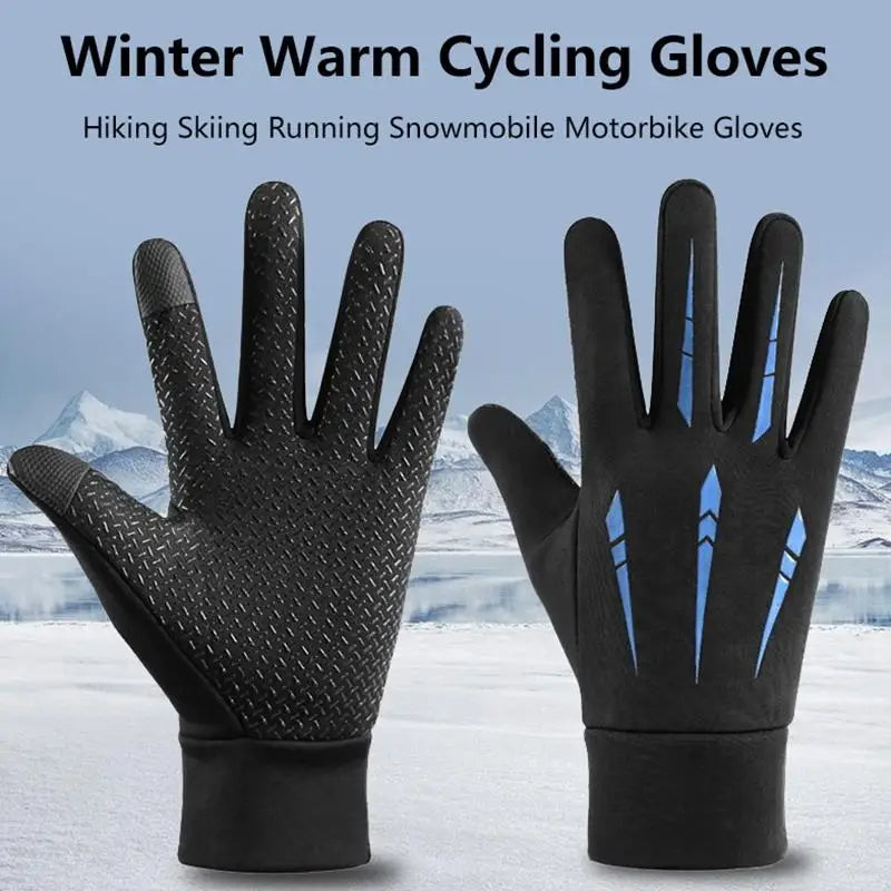 Warm Gloves For Men Motorcycle Winter Windproof Gloves Water-Repellent Cycling Takeaway Touch Screen Fishing Non-slip Gloves