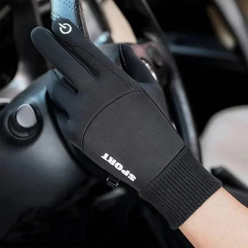 Motorcycle Gloves Guantes Winter Warm Full Fingers Gloves Waterproof Warm Hand Moto Ski Cycling Touch Screen Fleece Gloves