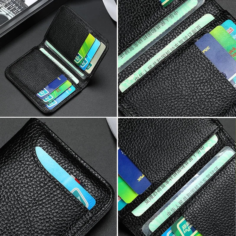 Portable Super Slim Soft Wallet PU Leather Mini Credit Card Wallet