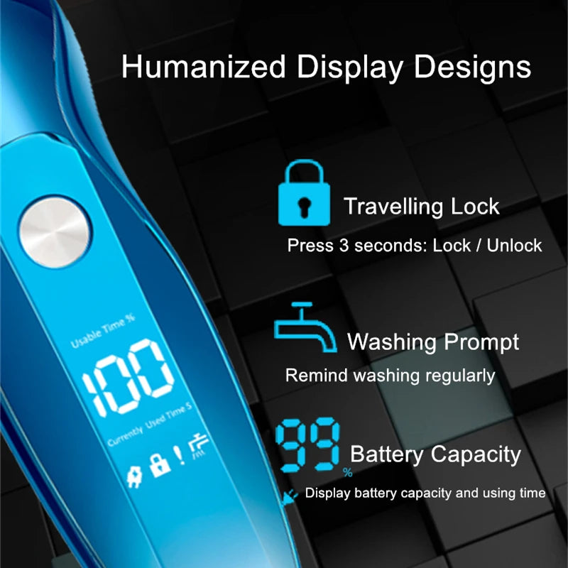 ZOZEN Electric Shaver Rotary Shaver Electric Razor Beard Trimmer Body Hair Cutting Shaving Machine Clipper for Men Waterproof