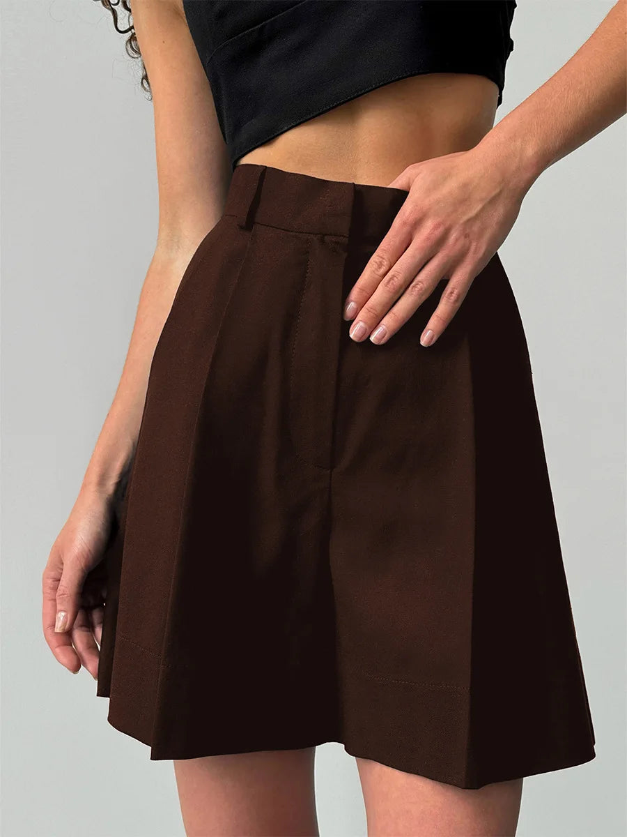 High Waisted Shorts with European and American Style Casual Office Shorts Suitable for Work and Daily Wear