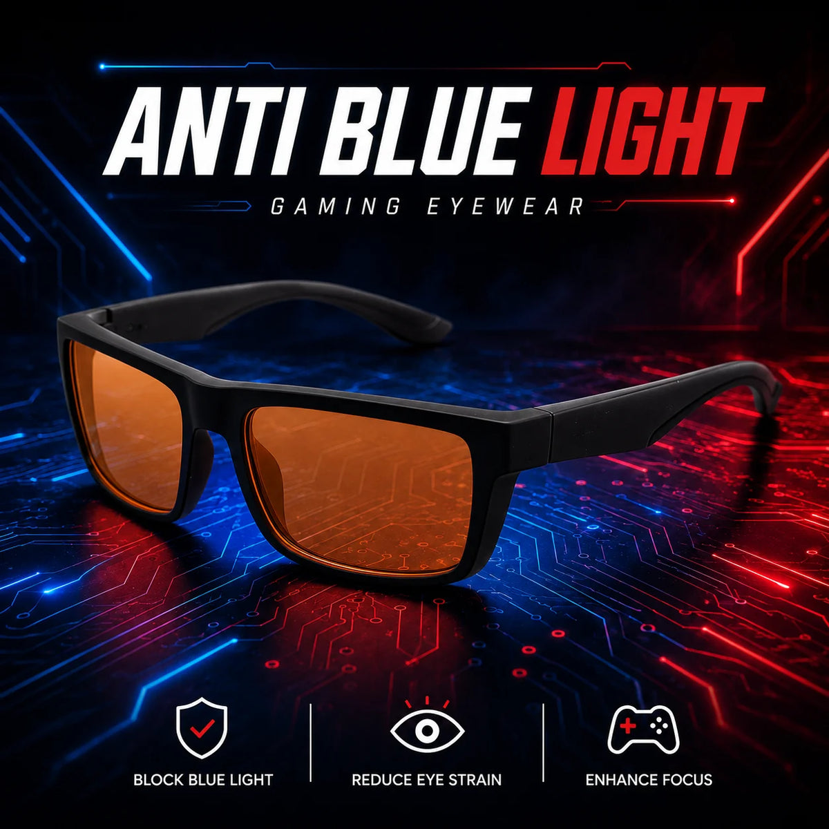 Blue Light Blocking Glasses Men Women Anti Fatigue Gaming Glasses Yellow Lens Computer Screen Eyewear for Office Reading