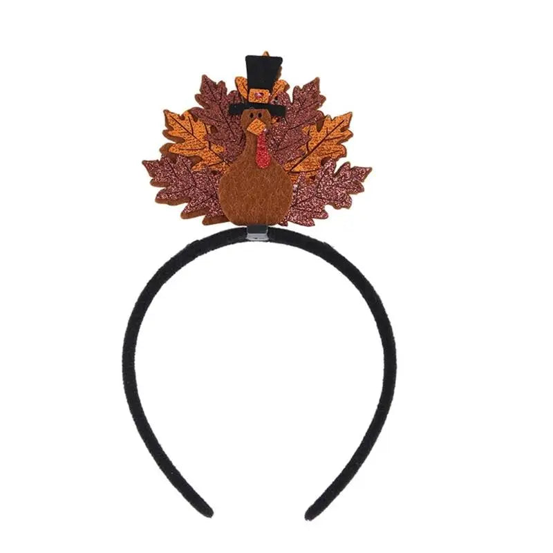 31BB Turkey Headband For Thanksgiving Party Comfortable Fit Fun Holiday Hair Decoration