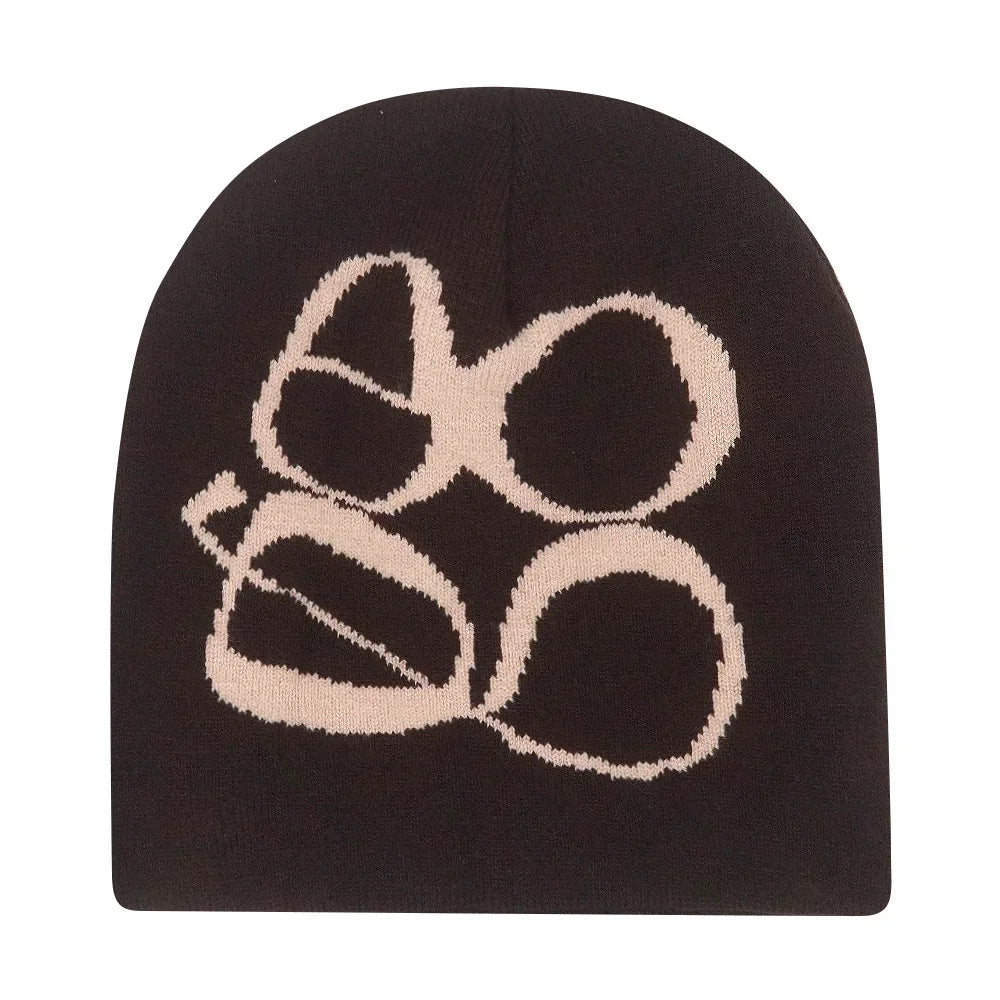Y2K Letter Knitted Winter Autumn Beanie Cap Men Women Kanye Beanies Gorras Hombre Top Warm Skiing Hat Ear Hats Hip Hop Skullcap
