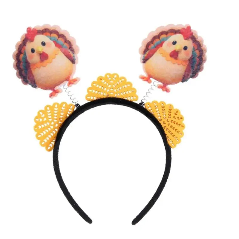 31BB Turkey Headband For Thanksgiving Party Comfortable Fit Fun Holiday Hair Decoration